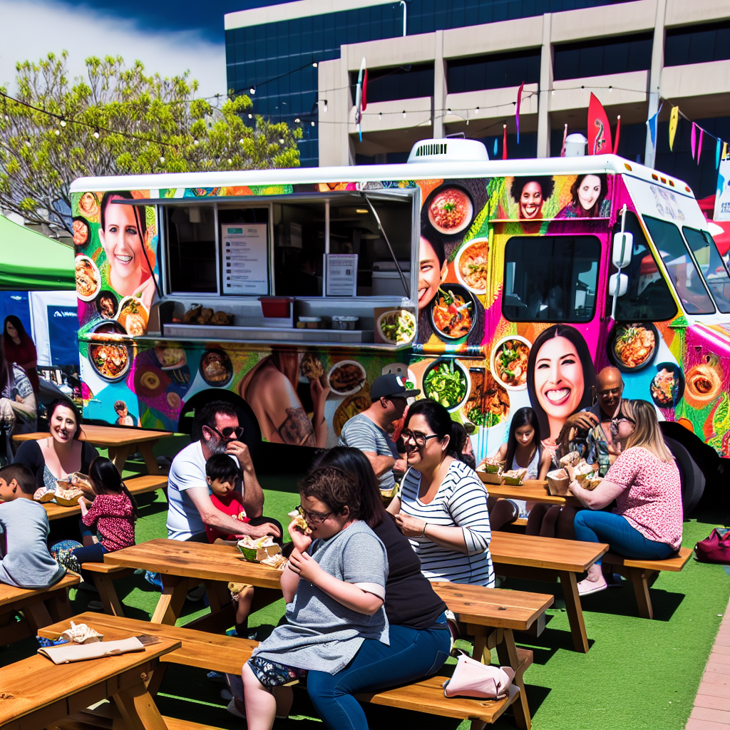 Food truck serving gourmet meals