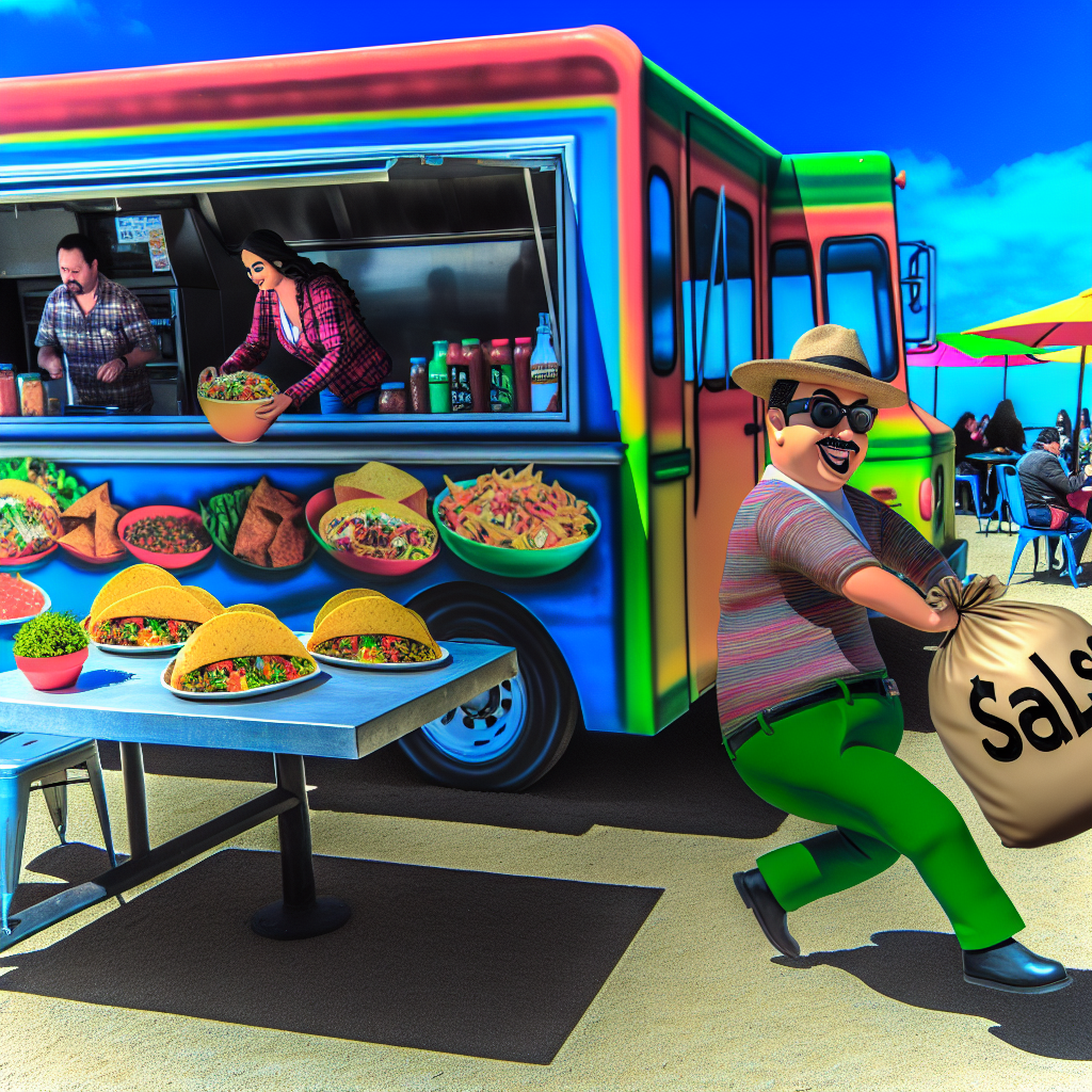 Humorous food truck theft scenario