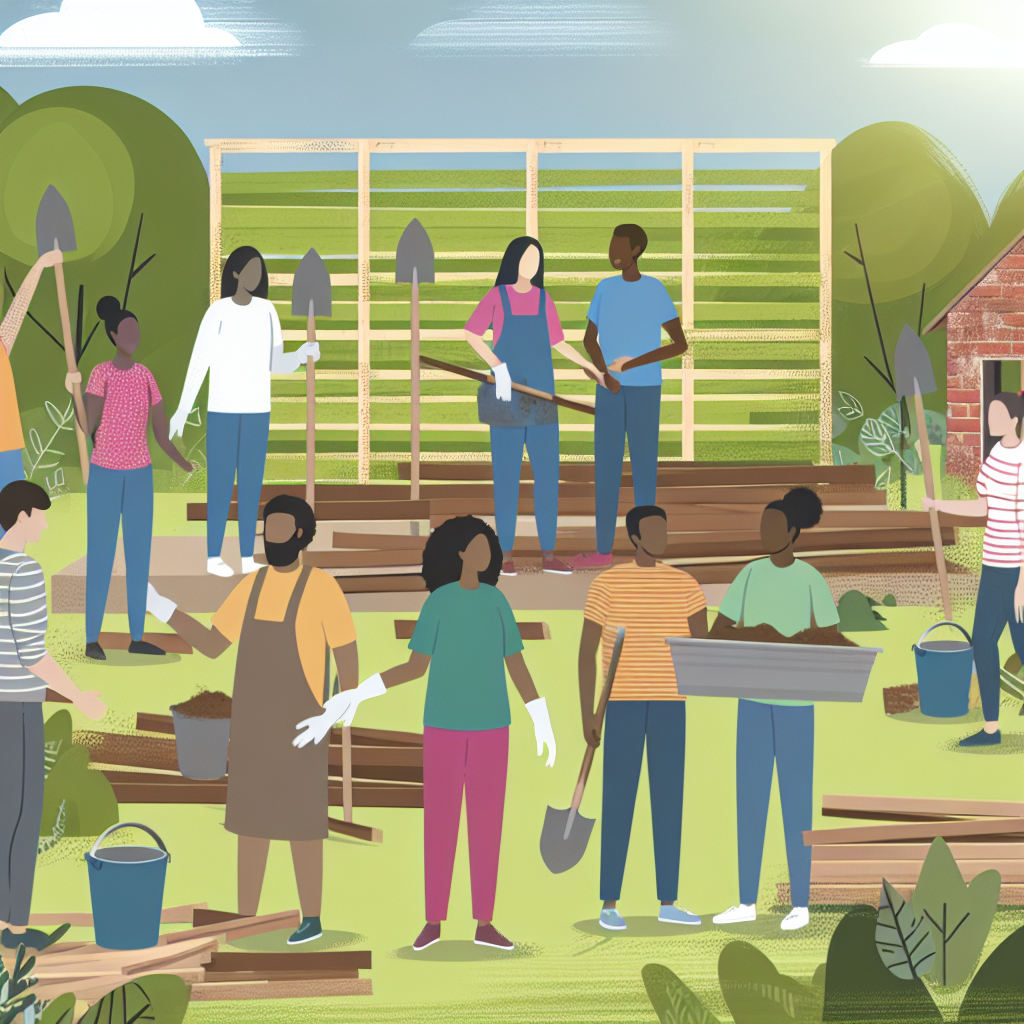 Volunteers working together