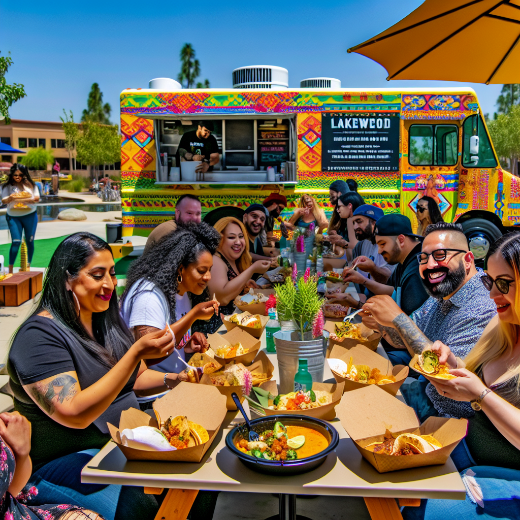 Customers Enjoying Food From a Food Truck