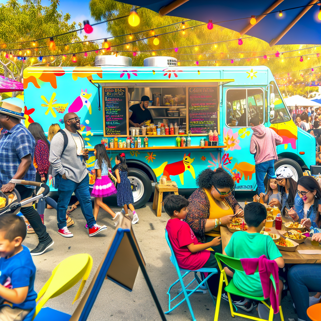 Food truck in action at a local festival