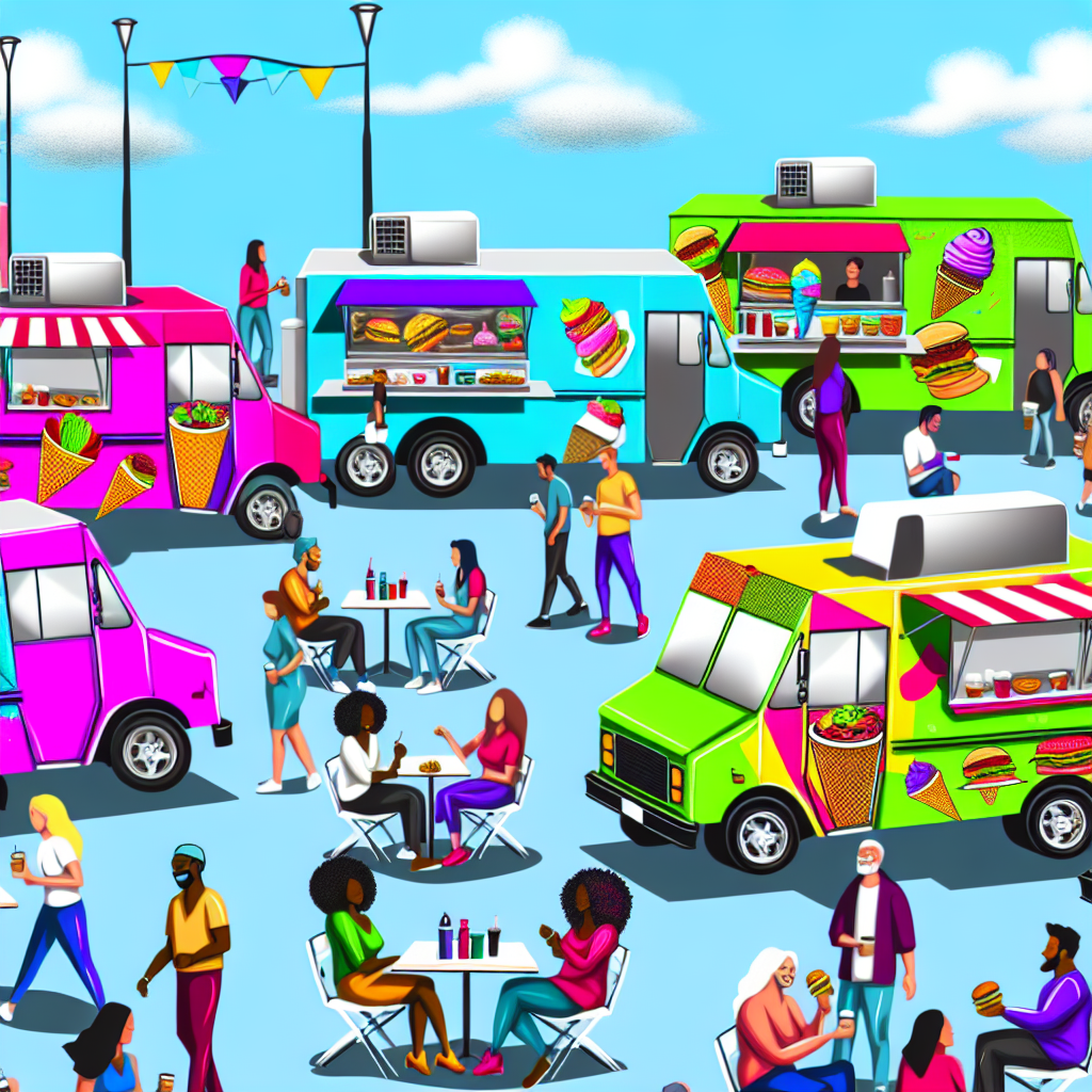 Illustration of various food truck models