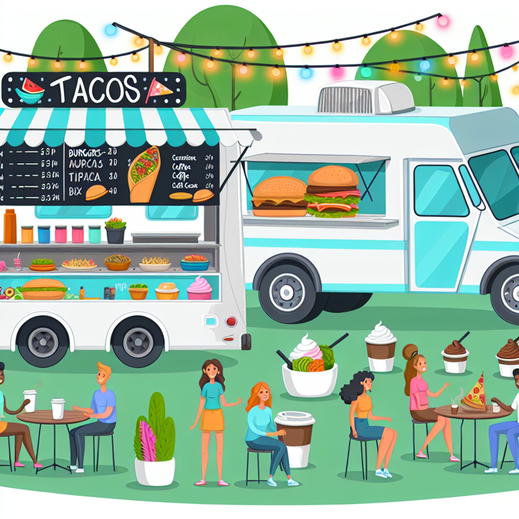 Illustration of food truck models