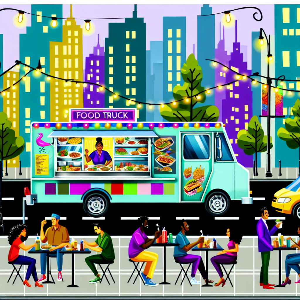 Food truck operating in an urban environment