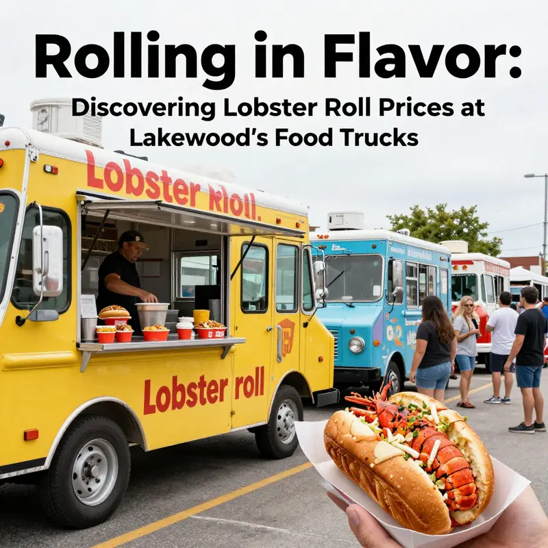 Food trucks showcasing their delicious lobster rolls at an urban food festival.