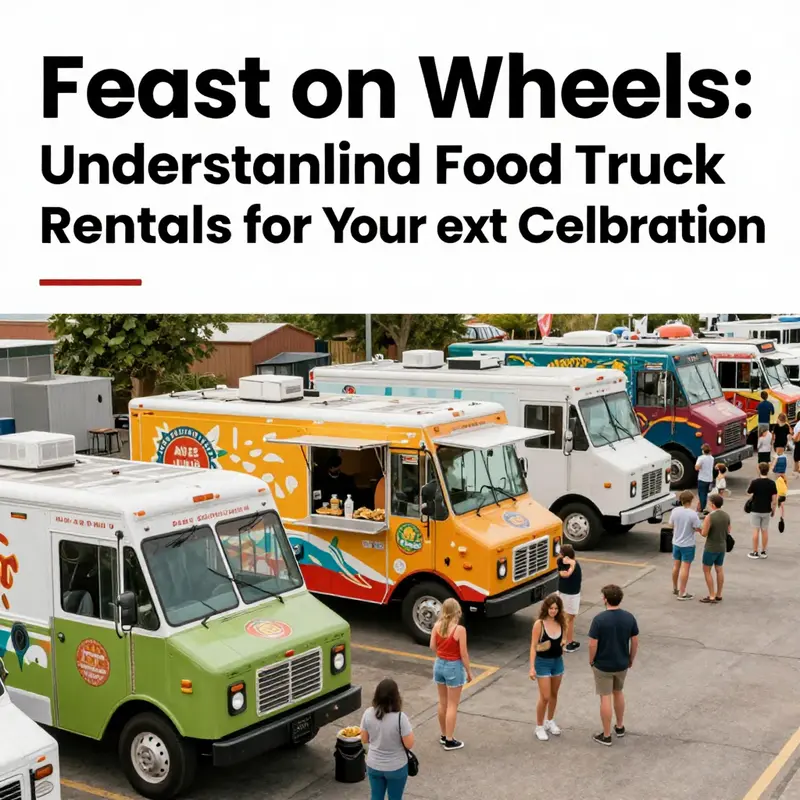 A colorful array of food trucks at a community event, filled with happy customers.