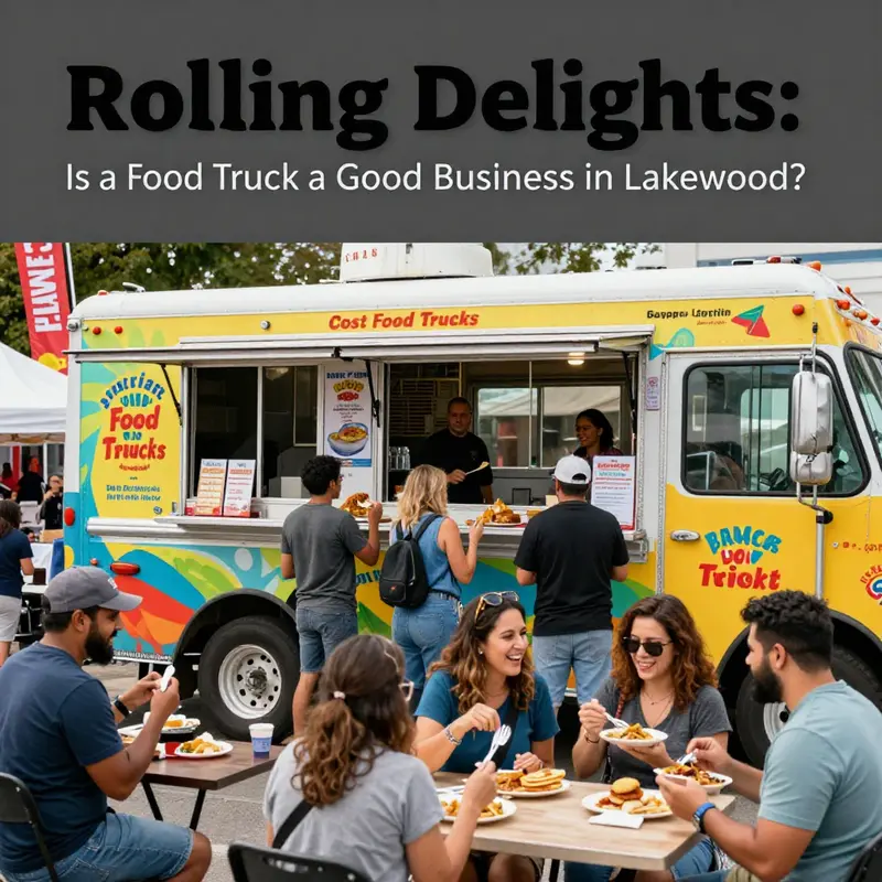 The bustling scene outside a food truck shows how cost-efficient food trucks attract diverse customers.