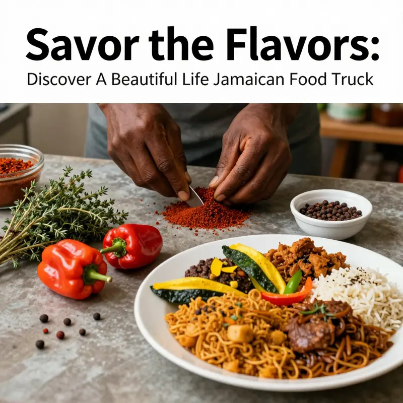 Delicious Jamaican dishes prepared fresh from the food truck.