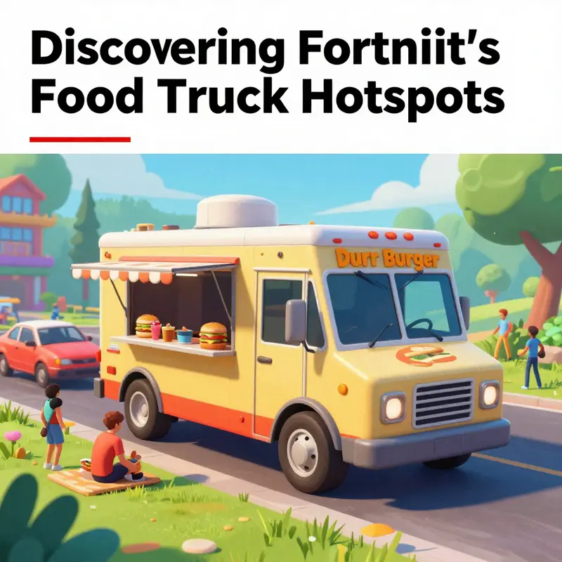 Durr Burger stands out as a favorite food truck in Fortnite, located near Pleasant Park.