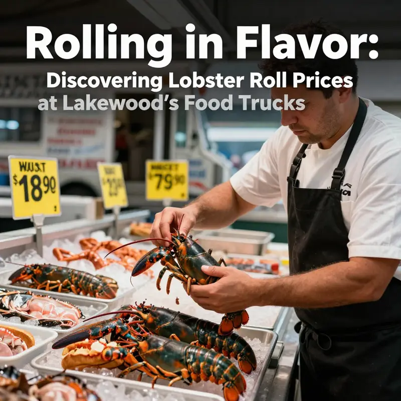 Food trucks showcasing their delicious lobster rolls at an urban food festival.