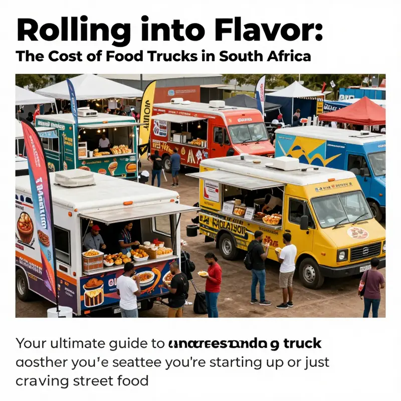 A vibrant food truck festival filled with attendees sampling dishes from different trucks, creating a joyful communal dining experience.