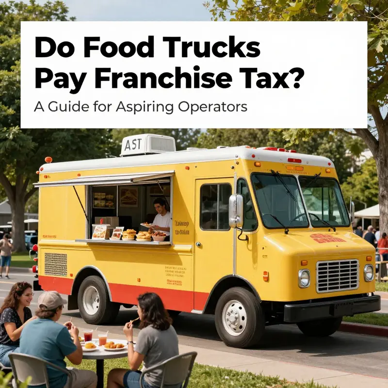 A colorful food truck with customers enjoying meals in a scenic Lakewood park.