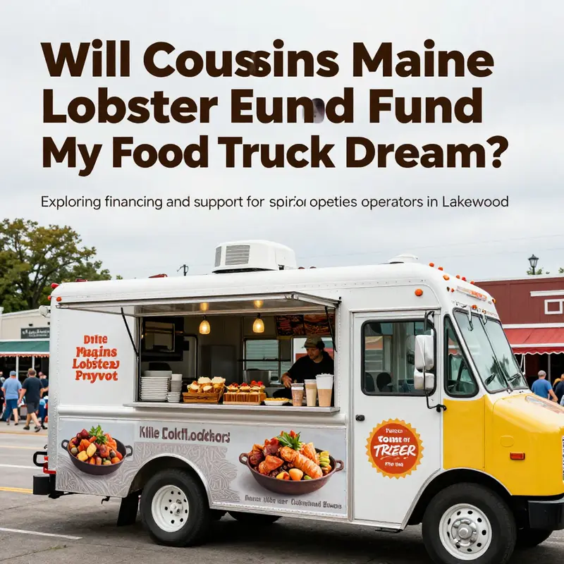 A picturesque food truck in Lakewood, surrounded by happy customers enjoying various dishes.