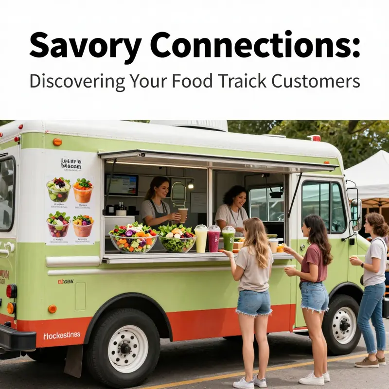 Health-conscious consumers enjoying fresh, nutritious offerings at a bustling food truck.