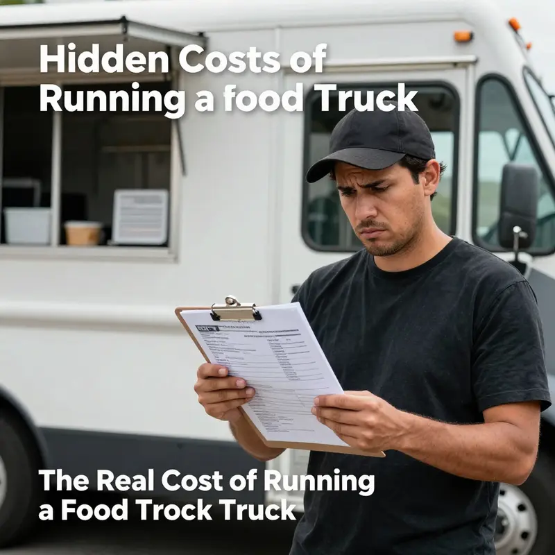 The colorful food truck representing the significant initial investment needed to start a food truck business.