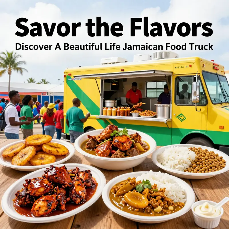 Delicious Jamaican dishes prepared fresh from the food truck.