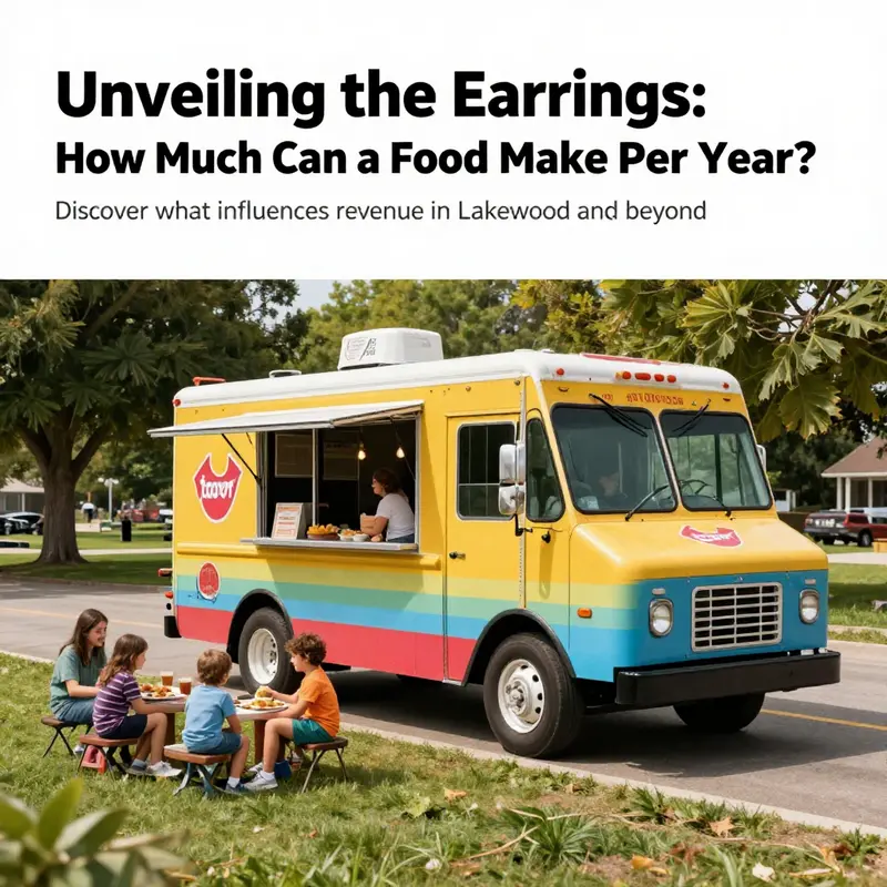 A welcoming food truck in a Lakewood park filled with families enjoying their meals together.