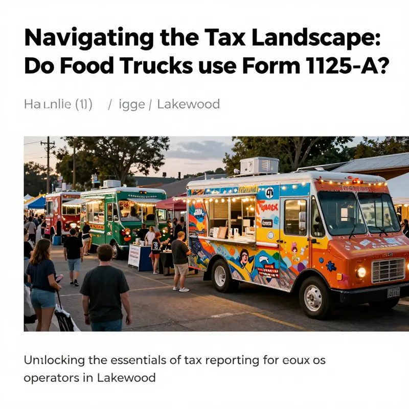 A vibrant food truck festival scene in Lakewood with various trucks, crowds enjoying food, and a lively atmosphere.
