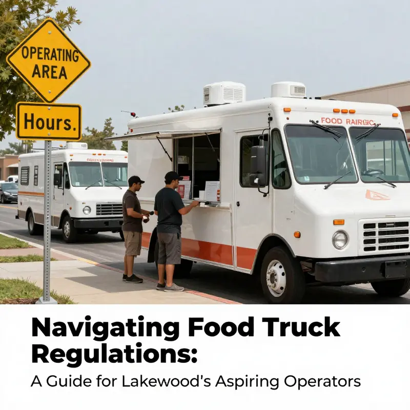 Food truck operators practicing health and safety standards in their mobile kitchens.