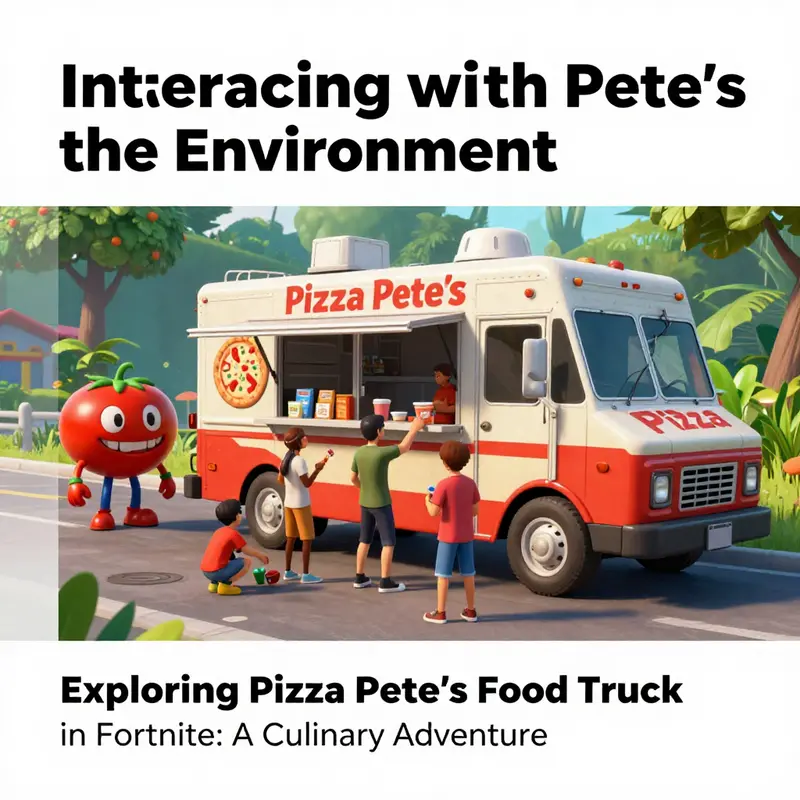Pizza Pete’s Food Truck, situated just east of the Toilet Factory in Fortnite.