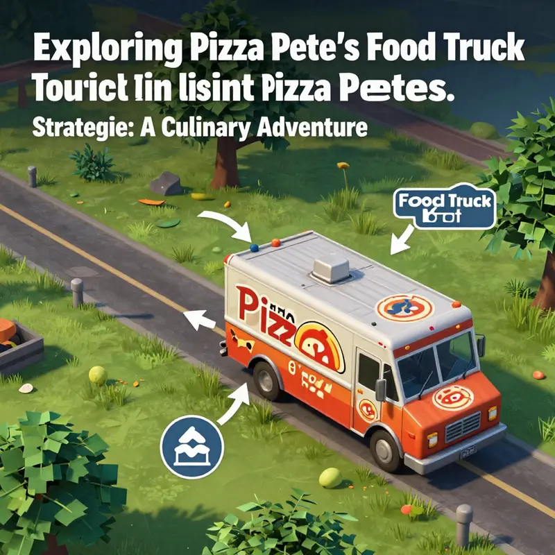 Pizza Pete’s Food Truck, situated just east of the Toilet Factory in Fortnite.