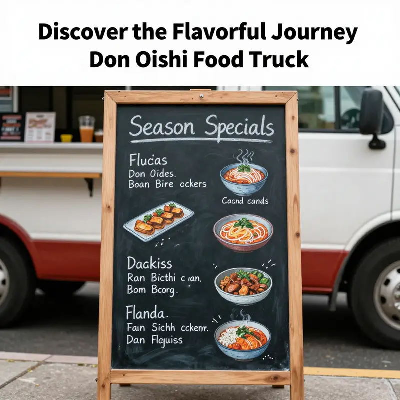 A tempting selection of signature dishes from Don Oishi Food Truck, representing the vibrant flavors of their Japanese fusion menu.