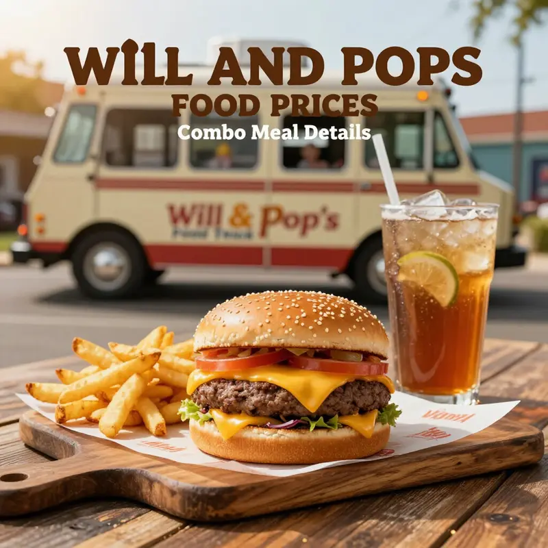 A vibrant menu display showcasing the delectable offerings from Will & Pop’s food truck.