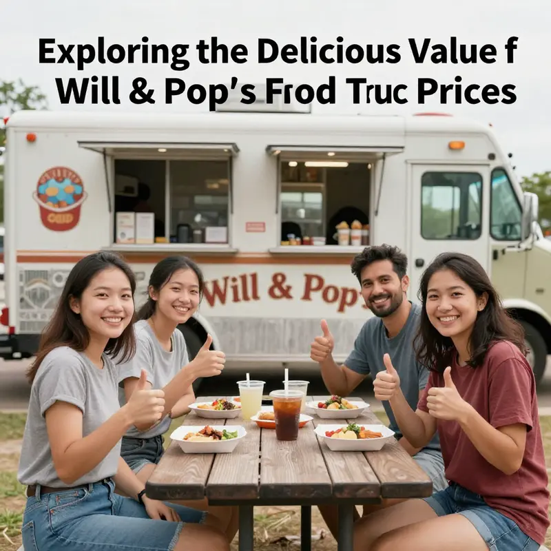A vibrant menu display showcasing the delectable offerings from Will & Pop’s food truck.