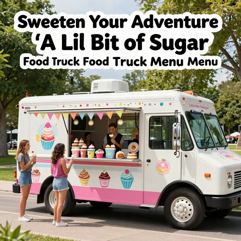 A picturesque food truck offering sweet desserts, capturing the joyful atmosphere of A Lil Bit of Sugar in Lakewood.