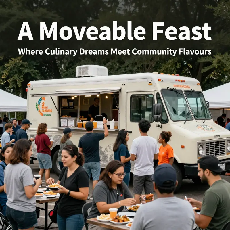 A Moveable Feast Food Truck serving the Lakewood community with fresh, colorful dishes.