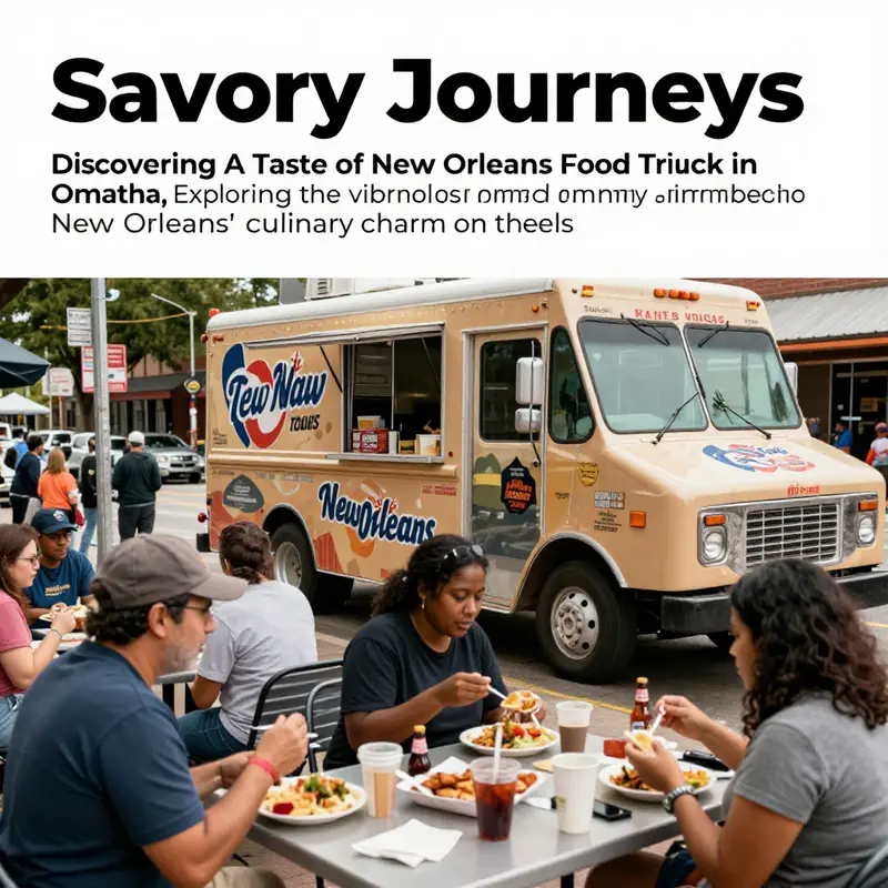 Customers enjoying meals from A Taste of New Orleans food truck, showcasing a vibrant community atmosphere.