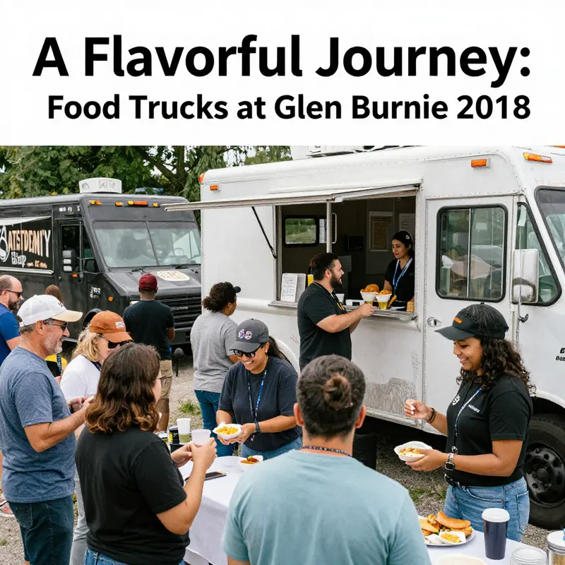 Food trucks lining the streets of Glen Burnie during a vibrant event in 2018.
