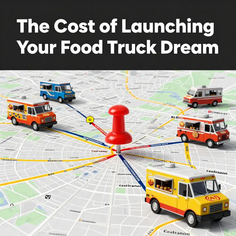 A vibrant food truck ready for business, representing the initial investments required to start.