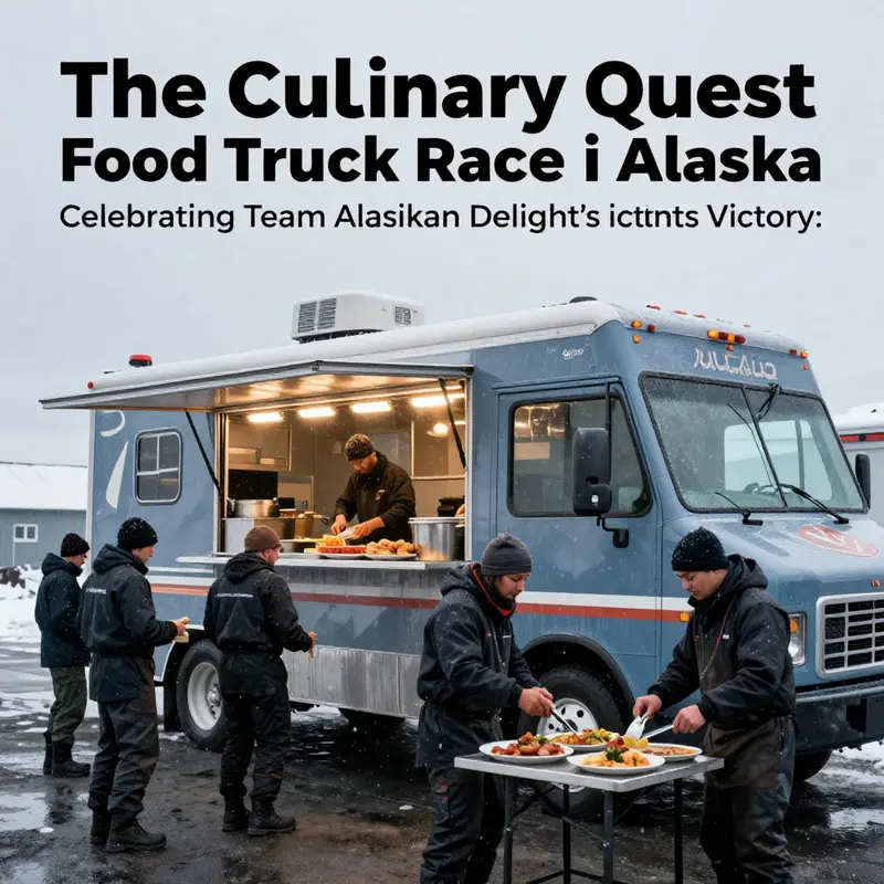 Chefs Katie and Jason D’Amico celebrate their victory with the stunning Alaskan landscape as a backdrop.