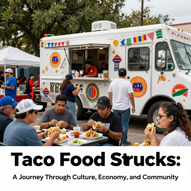 An artistic representation of the evolution of food trucks highlighting the transformation from lunch wagons to vibrant taco food trucks.