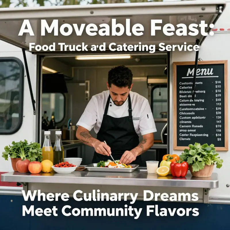 A Moveable Feast Food Truck serving the Lakewood community with fresh, colorful dishes.