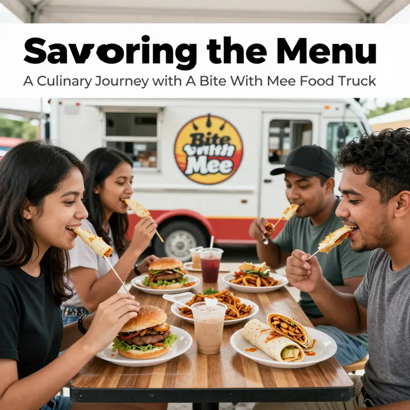 A selection of delicious dishes from A Bite With Mee food truck’s diverse menu.