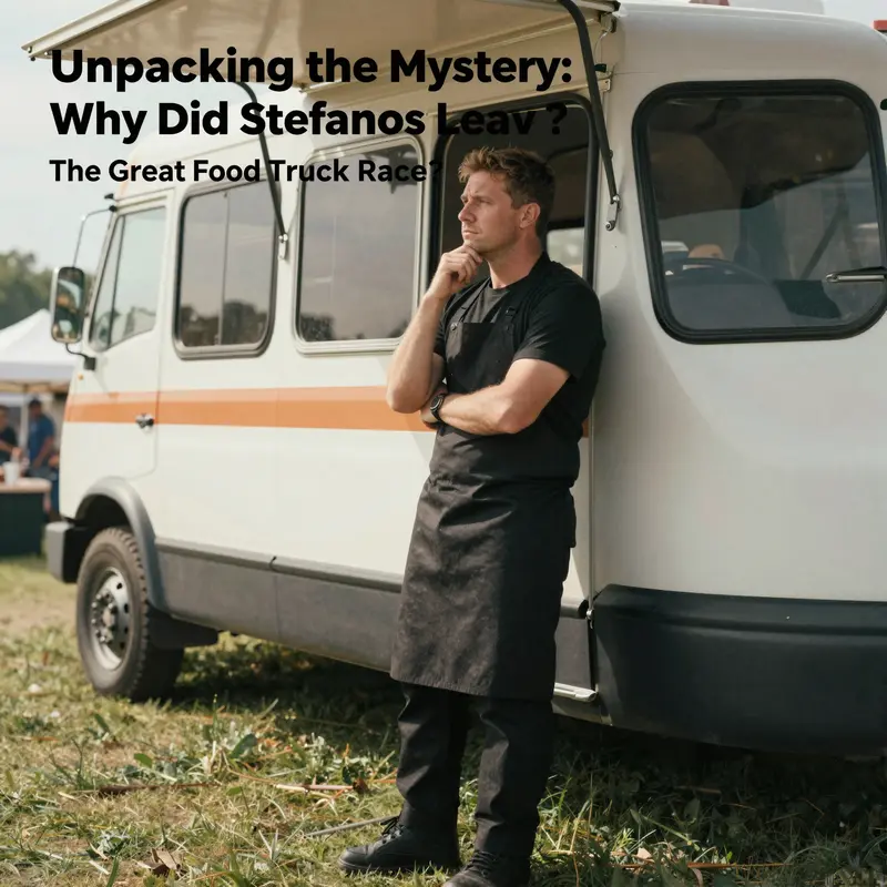 An empty food truck symbolizing the uncertainty surrounding Stefanos’s departure.