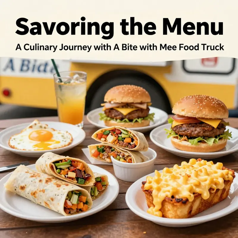 A selection of delicious dishes from A Bite With Mee food truck’s diverse menu.