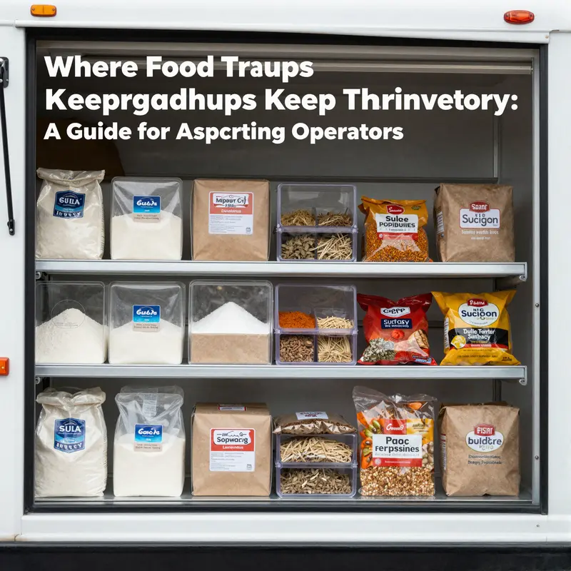 Organized refrigerated storage keeps perishable goods fresh in food trucks.
