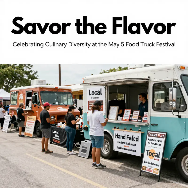 A colorful array of food trucks featuring diverse cuisines ready to impress at the festival.