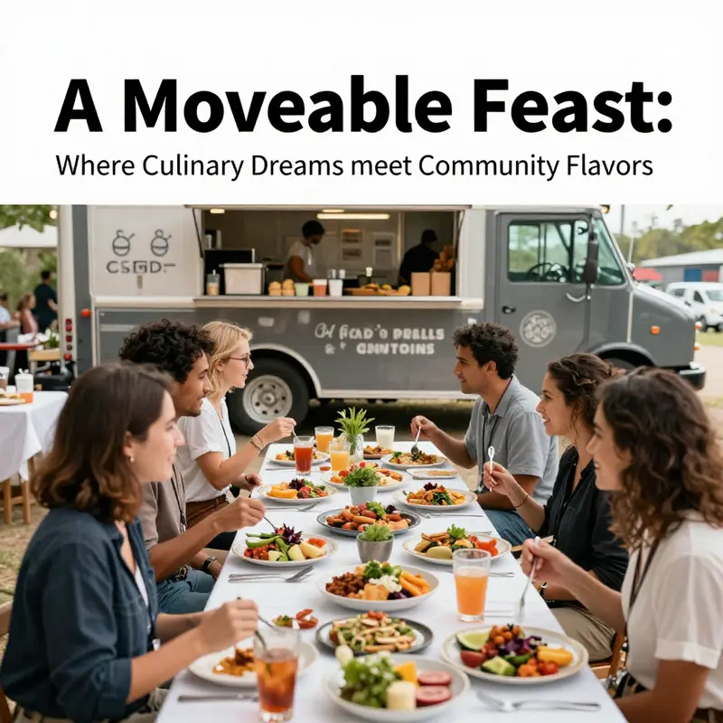 A Moveable Feast Food Truck serving the Lakewood community with fresh, colorful dishes.