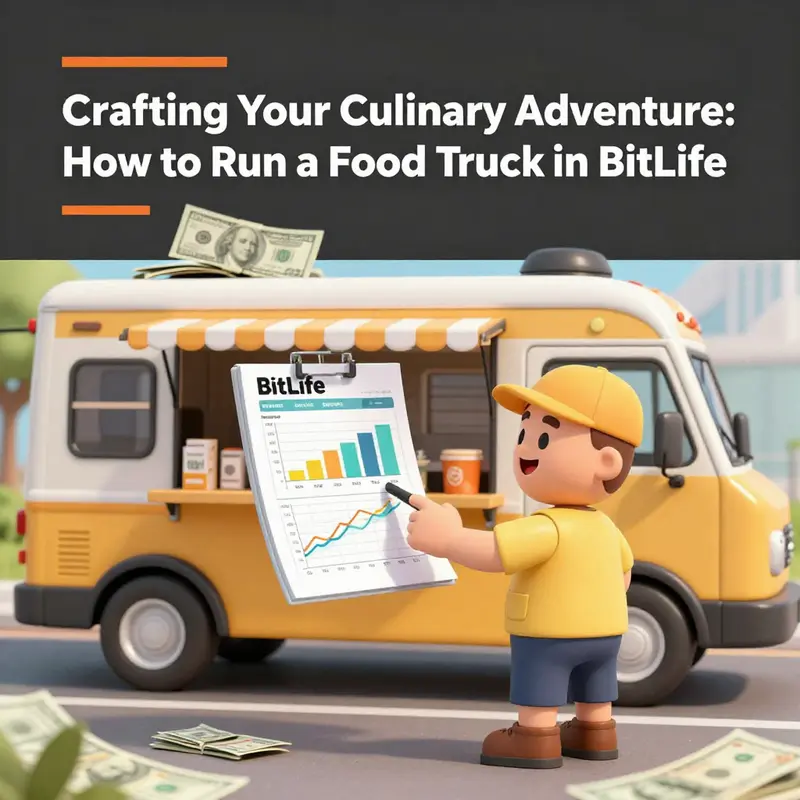 A BitLife character getting ready to launch their food truck, filled with enthusiasm.