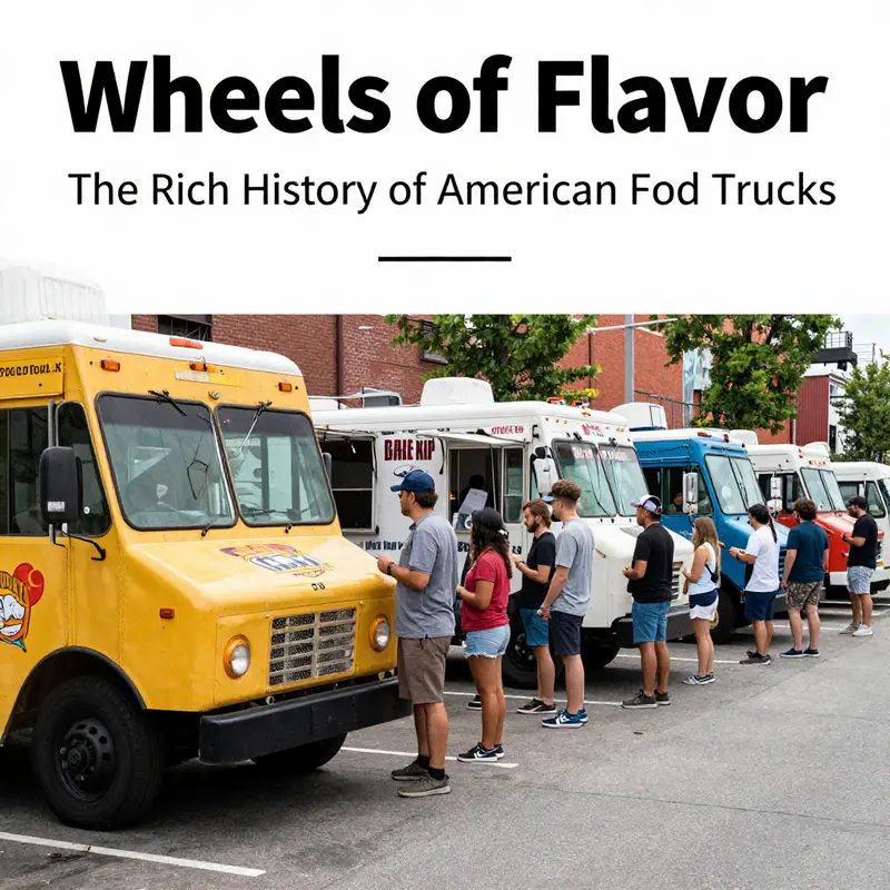 A visual timeline depicting the origins and early evolution of food trucks in America.