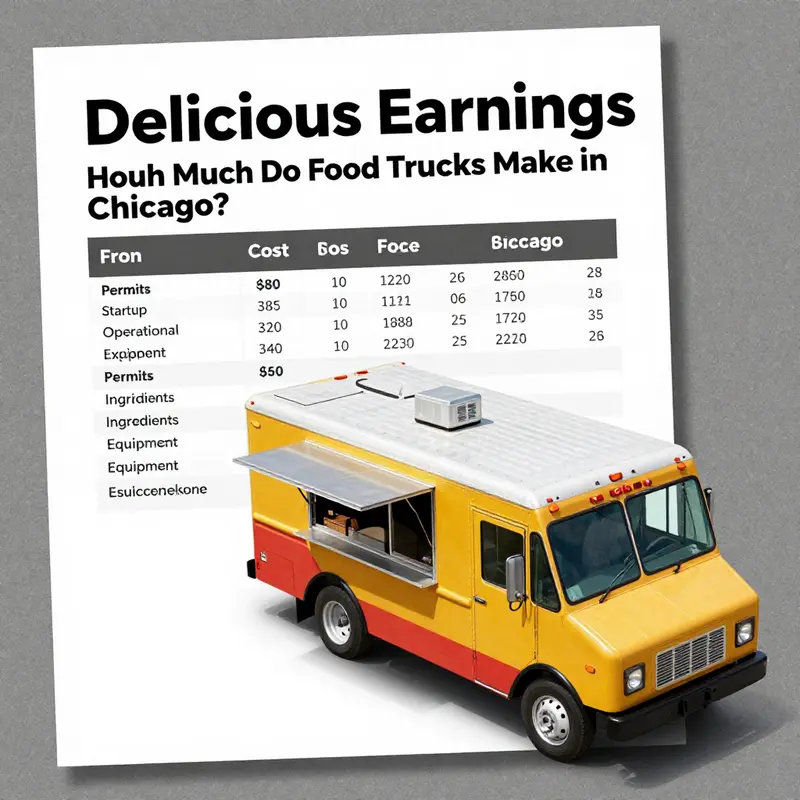 A bustling Chicago street filled with diverse food trucks attracting eager customers.