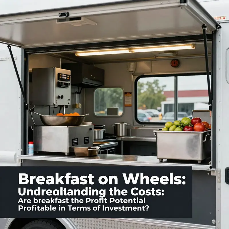 A busy breakfast food truck serving a diverse range of delighted customers in Lakewood.