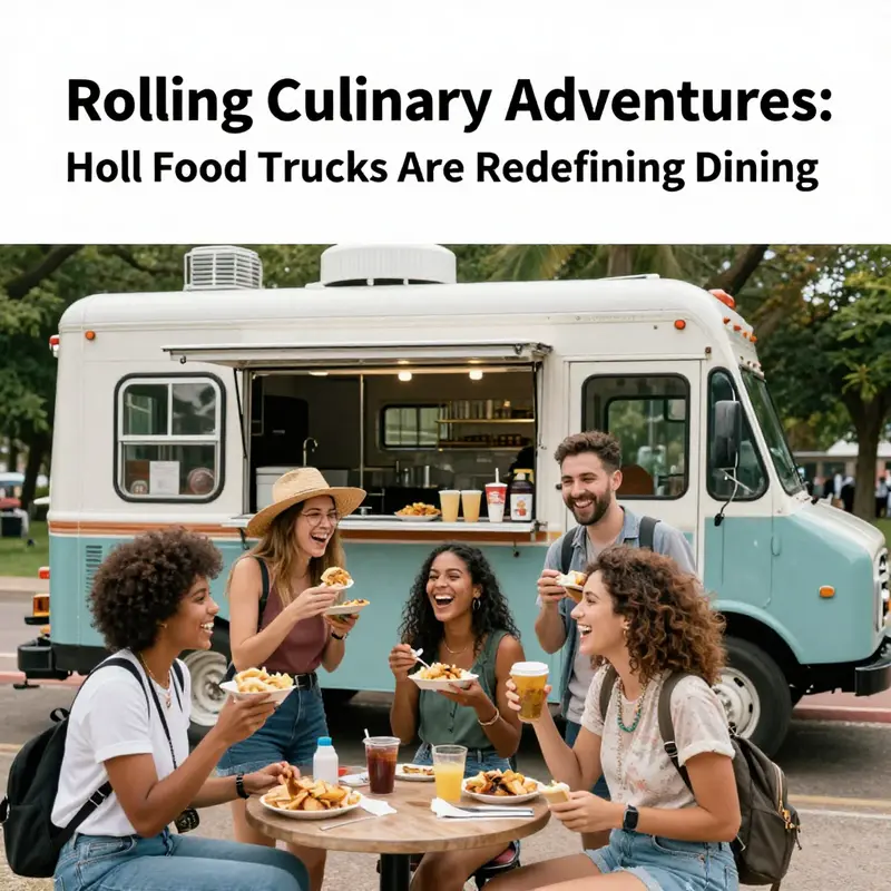 A lively food truck environment showcasing unique culinary delights that captivate customers.