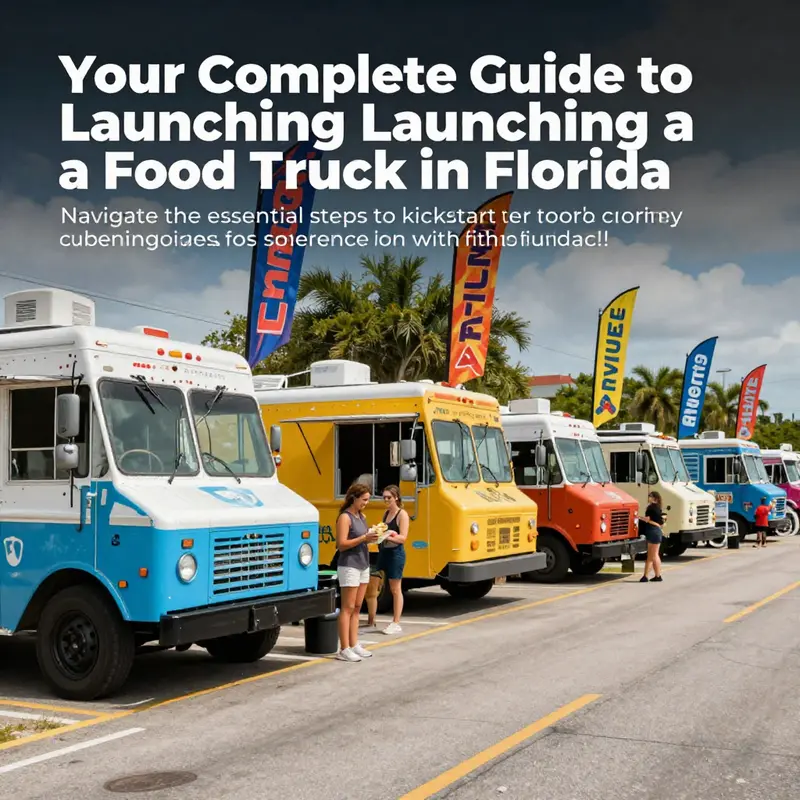 A bustling food truck festival with diverse trucks serving food, filled with enthusiastic customers enjoying their meals.
