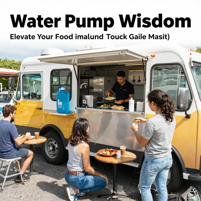 A food truck serving happy customers in Lakewood, with a glimpse of its efficient water system.