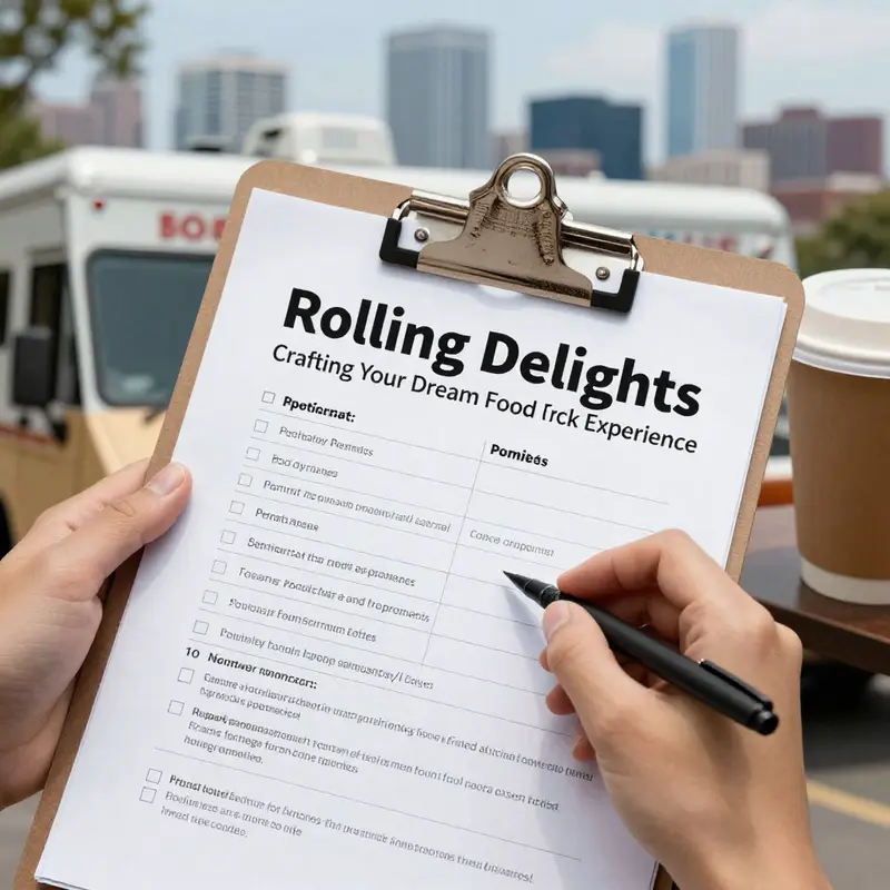 Essential cooking appliances and food prep stations in a food truck.